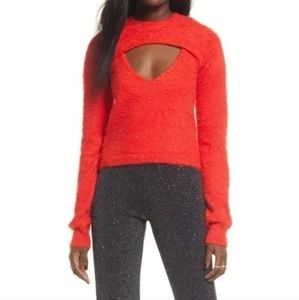 BP by Nordstrom Red Chinoise Tank Sweater Combo Sz S